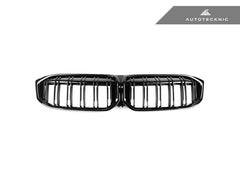 2023-2026 BMW 3-Series (G20/G21) LCI Dual-Slat Gloss Black Front Grille | AutoTecknic