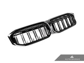 2023-2026 BMW 3-Series (G20/G21) LCI Dual-Slat Gloss Black Front Grille | AutoTecknic