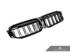 2023-2026 BMW 3-Series (G20/G21) LCI Dual-Slat Gloss Black Front Grille | AutoTecknic