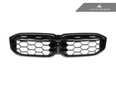 2023+ BMW 3-Series (G20/G21) LCI Gloss Black Honeycomb Front Grille | AutoTecknic
