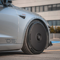 2024+ Tesla Model 3 Highland HALODISC 2 Ready-to-Paint (RTP) Wheel Covers (Set of 4) | HaloBlk