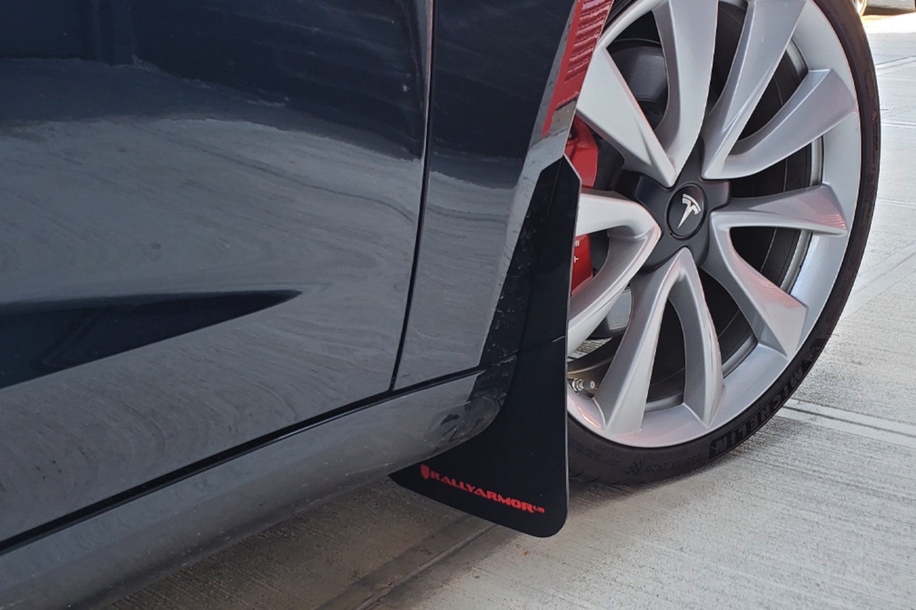 Rally Armor Mud Flaps for 2017-2023 Tesla Model 3 Rally Armor Mud Flaps for 2017-2023 Tesla Model 3