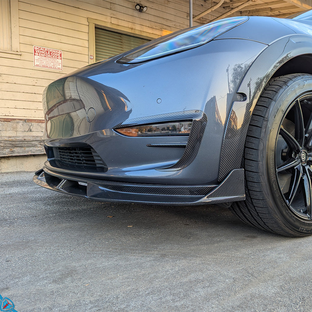 Tesla Model Y EVF Dry Carbon Fiber Fog Light Grille | EVFuel Tesla Model Y EVF Dry Carbon Fiber Fog Light Grille | EVFuel