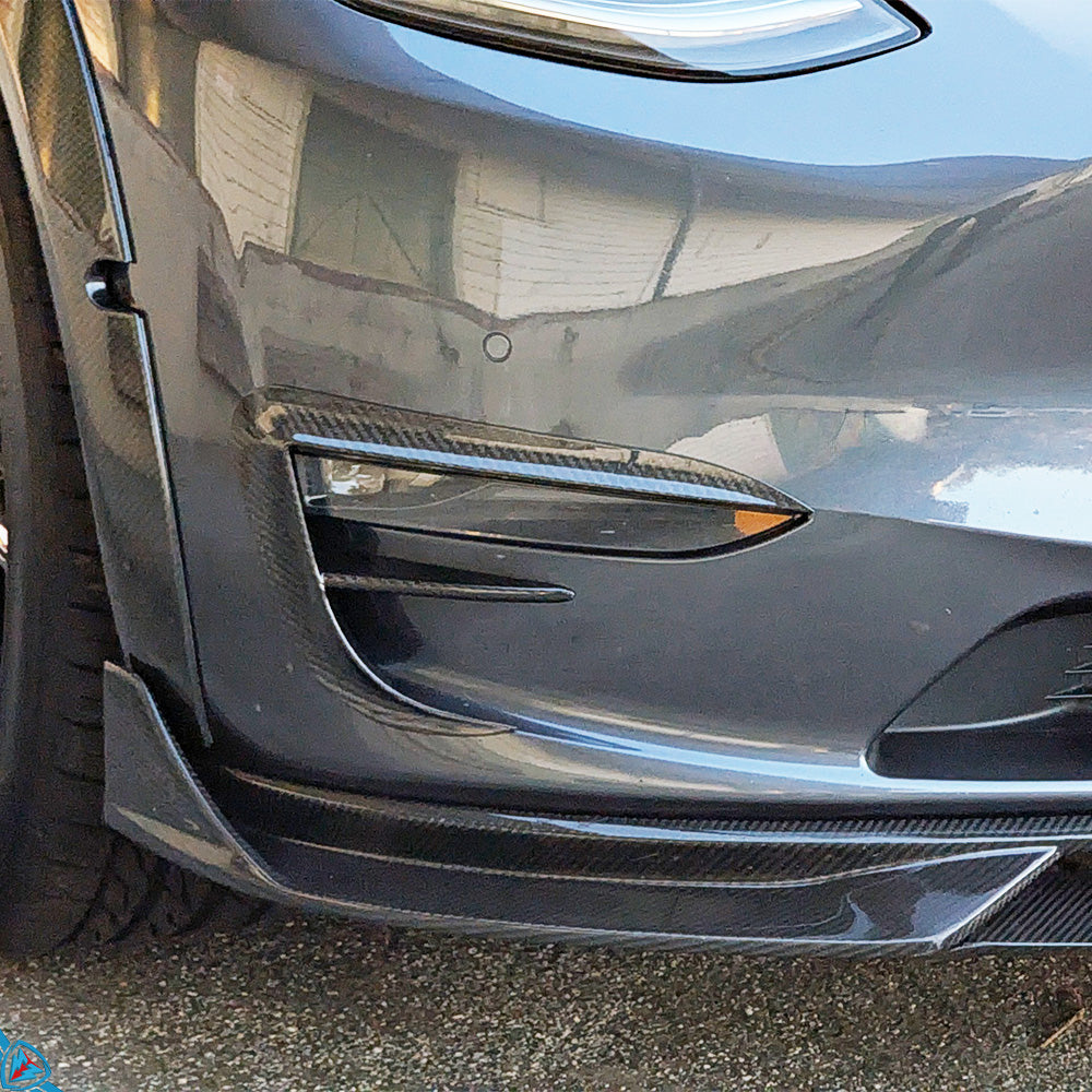 Tesla Model Y EVF Dry Carbon Fiber Fog Light Grille | EVFuel Tesla Model Y EVF Dry Carbon Fiber Fog Light Grille | EVFuel