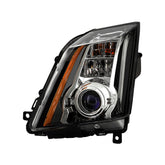 Xenon HID projector headlight for 2008-2014 Cadillac CTS & CTS-V, showing the front lighting assembly with black housing.