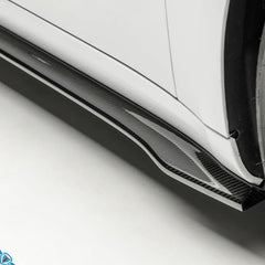 Tesla Model 3 Volta Aero Genuine Pre-Preg Carbon Fiber Side Skirt Extensions | Vorsteiner