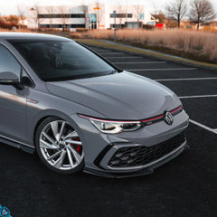 VW Golf GTI MK8 EVO-1 Gloss Black Front Splitter