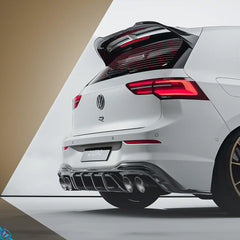VW Golf R MK8 EVO-1 Gloss Black Rear Diffuser