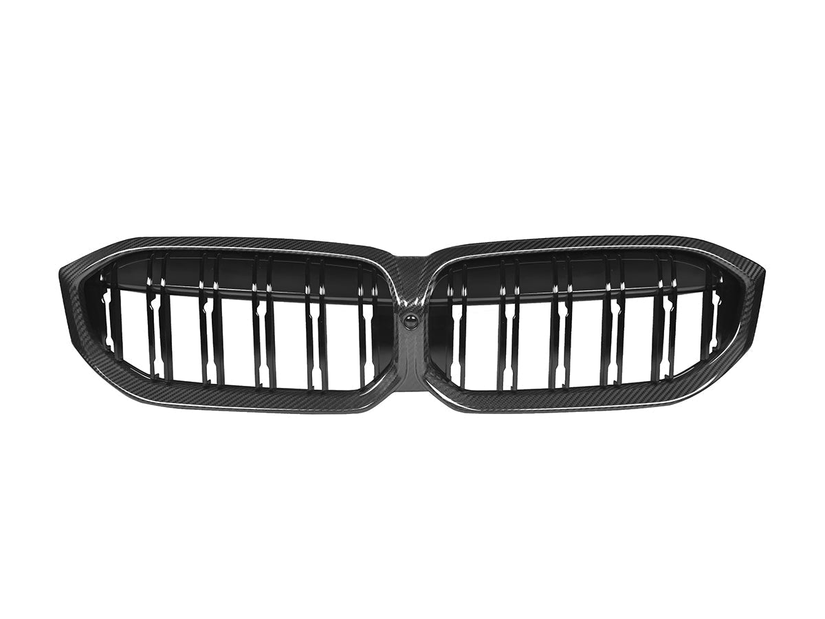 2023-2026 BMW 3-Series (G20/G21) Dual-Slat Dry Carbon Fiber Front Grille | AutoTecknic Main image