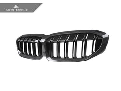 2019-2022 BMW 3-Series (G20) Dual-Slat Dry Carbon Fiber Front Grilles | AutoTecknic