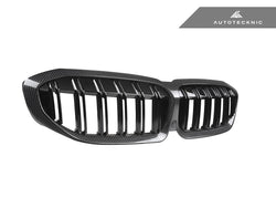2019-2022 BMW 3-Series (G20) Dual-Slat Dry Carbon Fiber Front Grilles | AutoTecknic