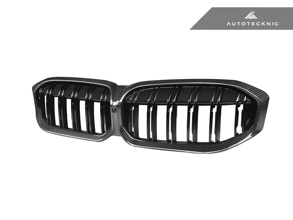 2023-2026 BMW 3-Series (G20/G21) Dual-Slat Dry Carbon Fiber Front Grille | AutoTecknic