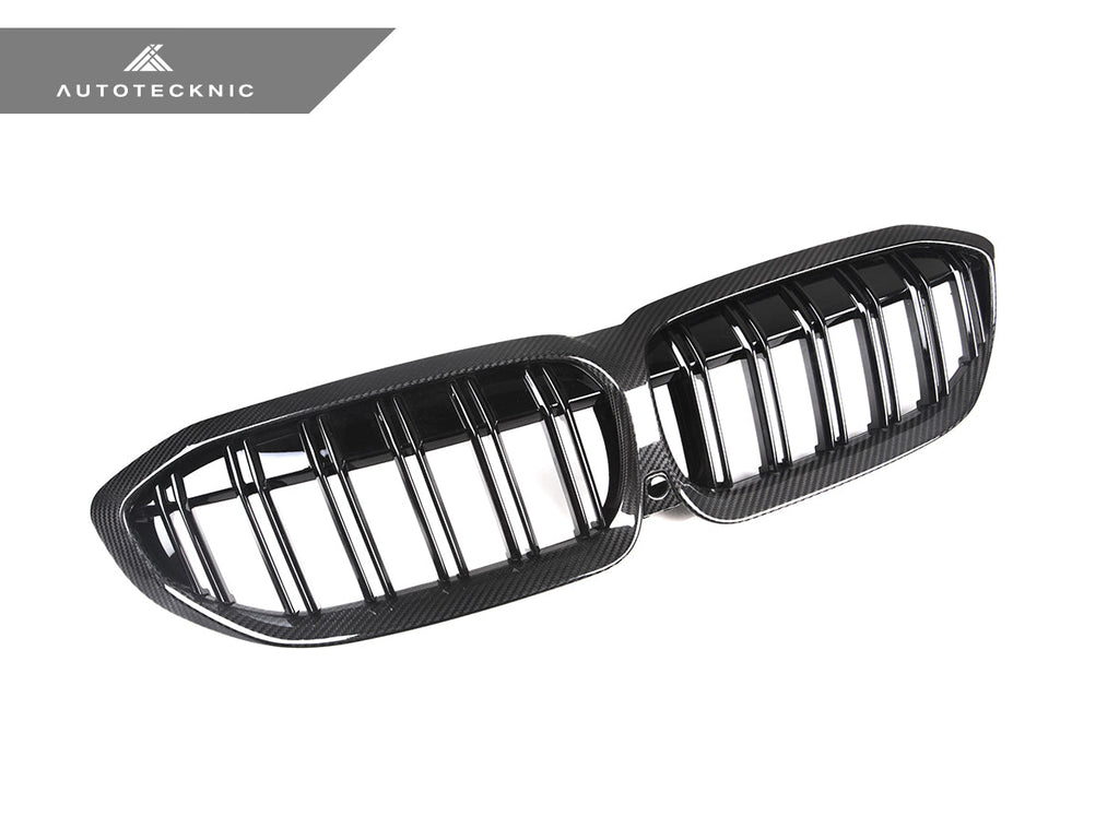 2019-2022 BMW 3-Series (G20) Dual-Slat Dry Carbon Fiber Front Grilles | AutoTecknic