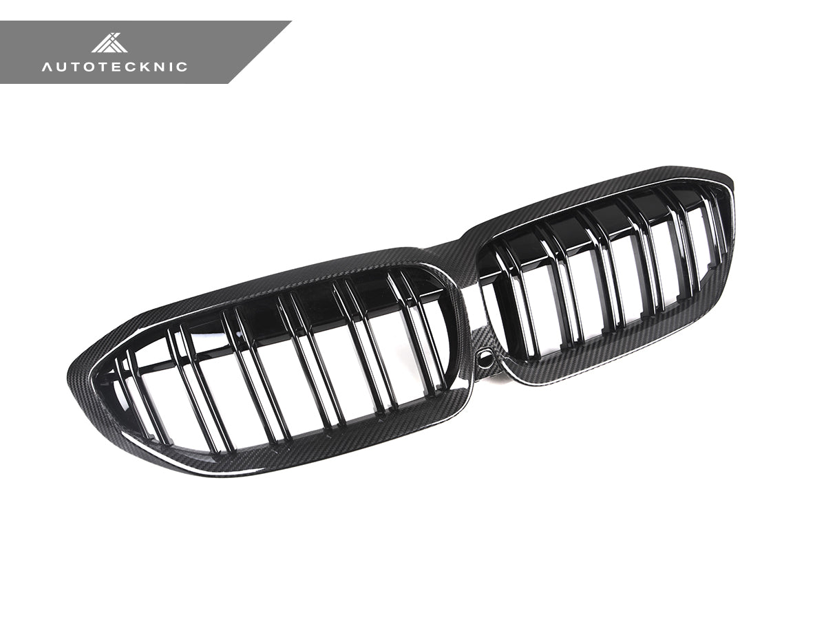 2019-2022 BMW 3-Series (G20) Dual-Slat Dry Carbon Fiber Front Grilles | AutoTecknic