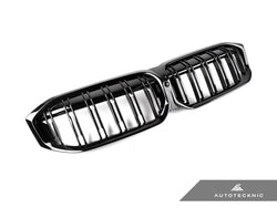 2023-2026 BMW 3-Series (G20/G21) LCI Dual-Slat Gloss Black Front Grille | AutoTecknic USA