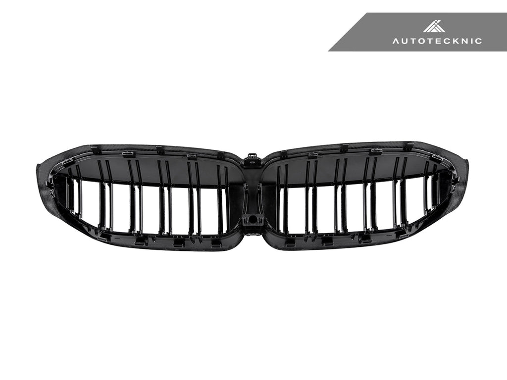 2019-2022 BMW 3-Series (G20) Dual-Slat Dry Carbon Fiber Front Grilles | AutoTecknic