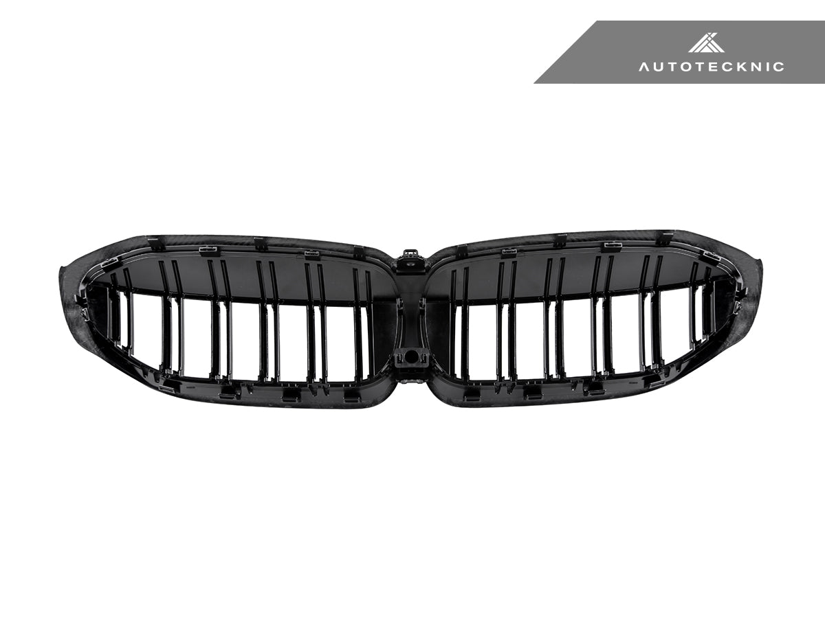 2019-2022 BMW 3-Series (G20) Dual-Slat Dry Carbon Fiber Front Grilles | AutoTecknic