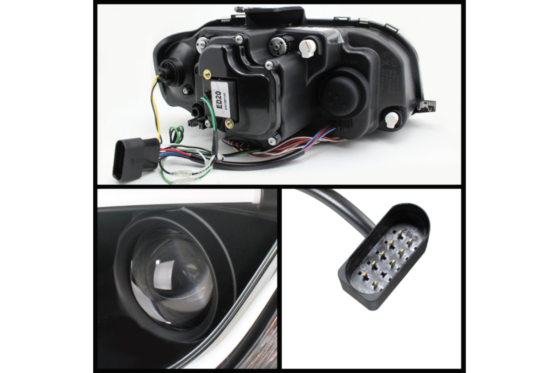 2006-2008 Audi A3 Projector Headlights with DRL Lightbar (Halogen Only) | SPYDER Secondary image