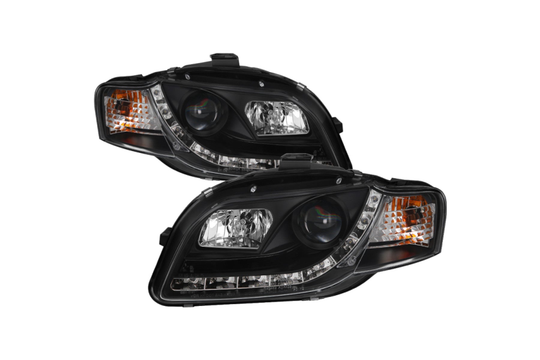 2006-2008 Audi A4 (B7) DRL Lightbar Style Black Housing Projector Headlights | SPYDER