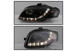 2006-2008 Audi A4 (B7) DRL Lightbar Style Black Housing Projector Headlights | SPYDER