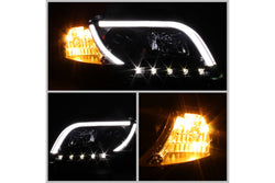 2006-2008 Audi A4 (B7) Black Housing Projector Headlights with DRL Lightbar | SPYDER