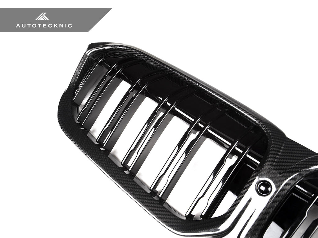 2023-2026 BMW 3-Series (G20/G21) Dual-Slat Dry Carbon Fiber Front Grille | AutoTecknic