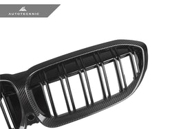 2019-2022 BMW 3-Series (G20) Dual-Slat Dry Carbon Fiber Front Grilles | AutoTecknic