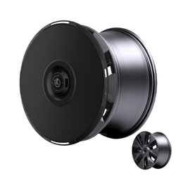2020-2025 Tesla Model Y (1st-Gen) HALODISC 2 Aerodynamic Style Ready-to-Paint Wheel Covers (Set of 4) | HALOBLK