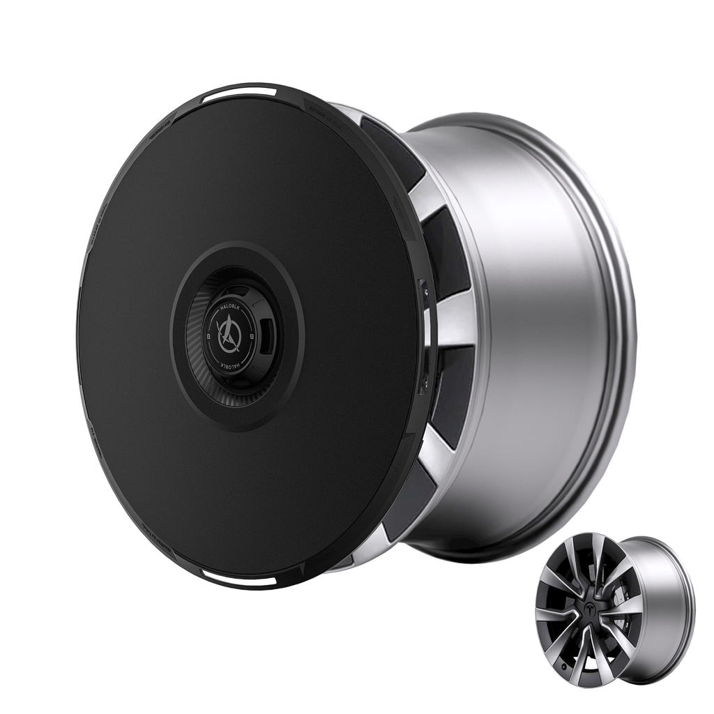 2024-2026 Tesla Model 3 (Highland) HALODISC 2 Ready-to-Paint (RTP) Customizable Wheel Covers (Set of 4) | HALOBLK