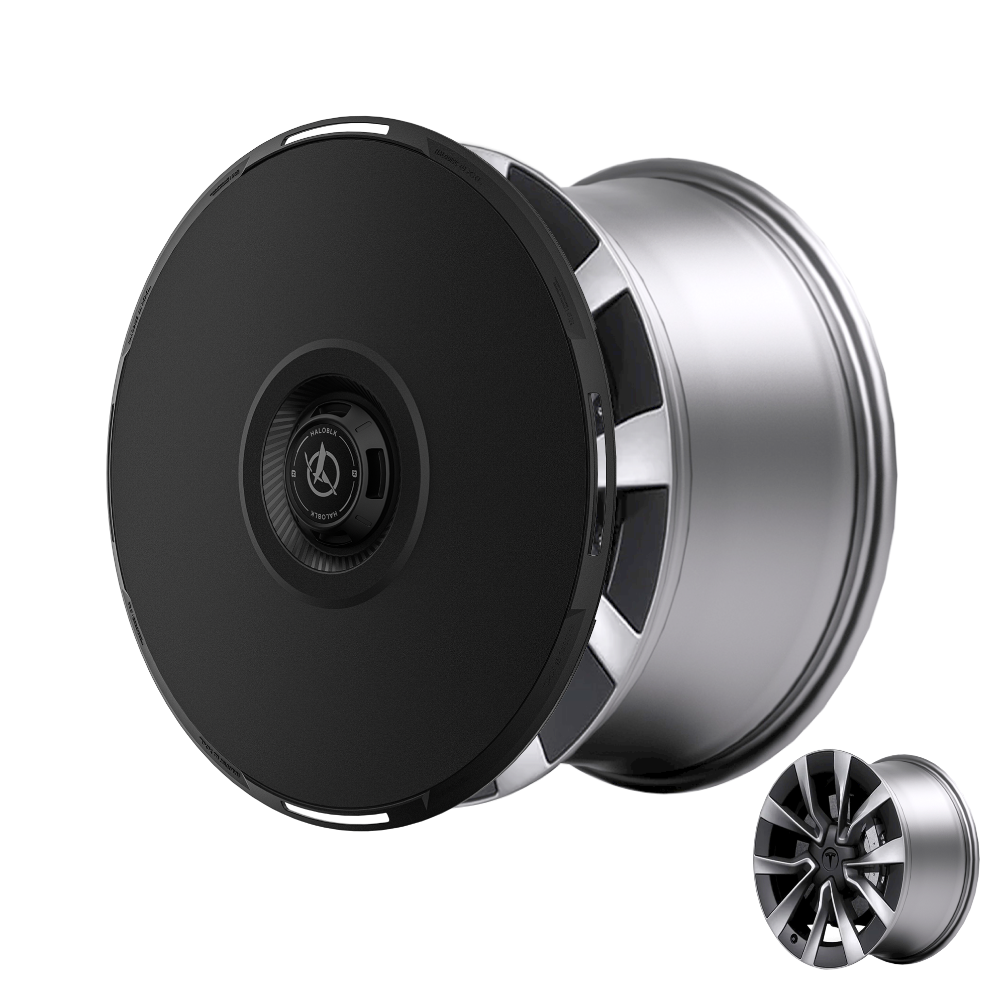 2024-2026 Tesla Model 3 (Highland) HALODISC 2 Ready-to-Paint (RTP) Customizable Wheel Covers (Set of 4) | HALOBLK