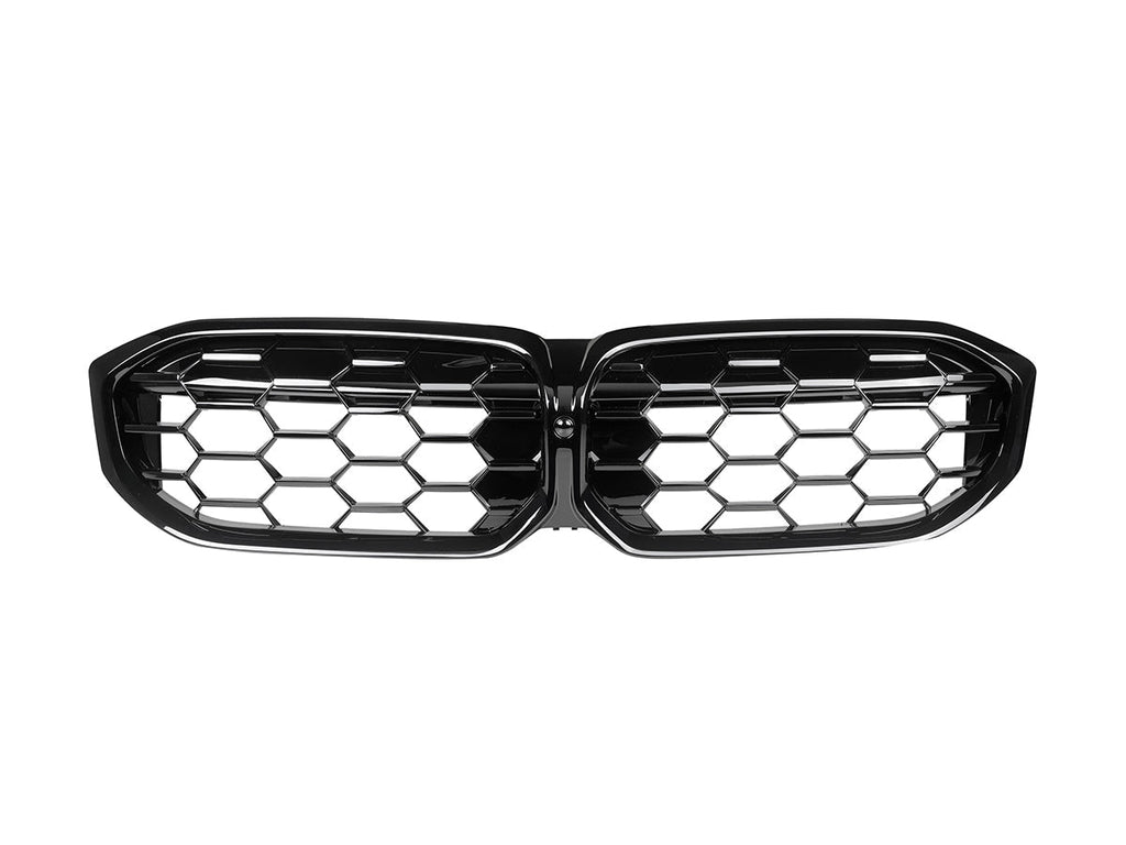 2023-2026 BMW 3 Series (G20/G21) Honeycomb LCI Gloss Black Front Grille | AutoTecknic