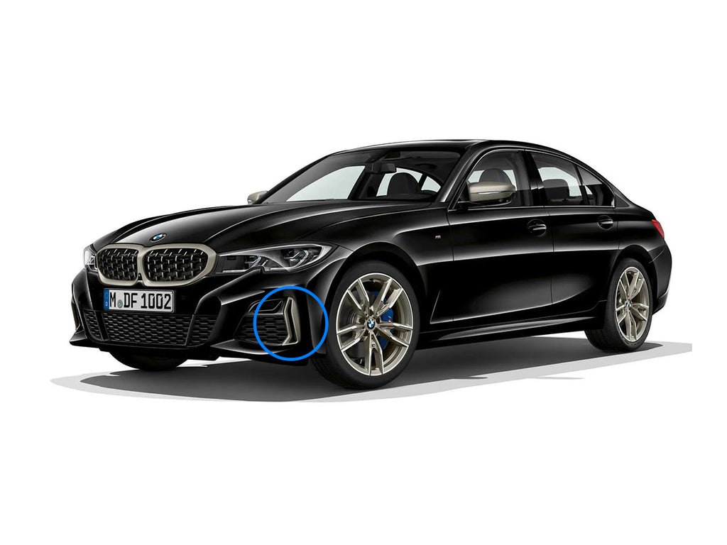 2019-2022 BMW 3 Series (G20) M-Sport Style Dry Carbon Fiber Front Bumper Grille Trim Set | AutoTecknic