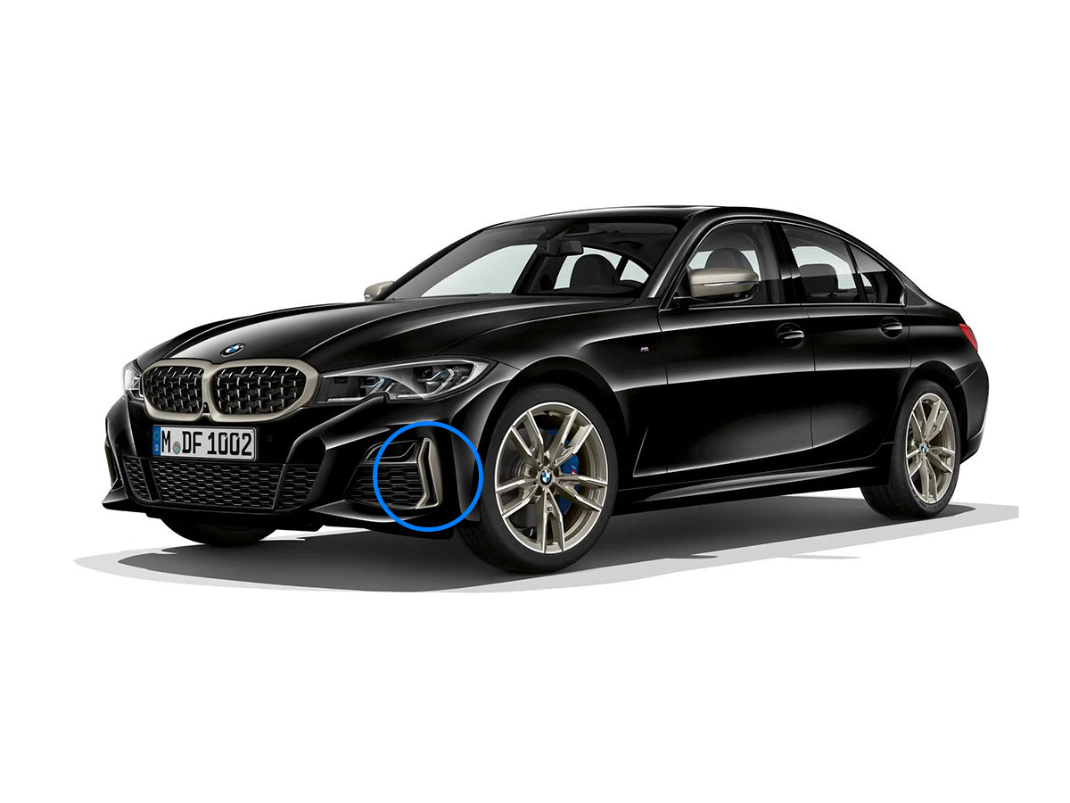 2019-2022 BMW 3 Series (G20) M-Sport Style Dry Carbon Fiber Front Bumper Grille Trim Set | AutoTecknic