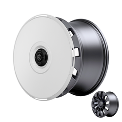2020-2025 Tesla Model Y (1st-Gen) HALODISC 2 Aerodynamic Style Ready-to-Paint Wheel Covers (Set of 4) | HALOBLK
