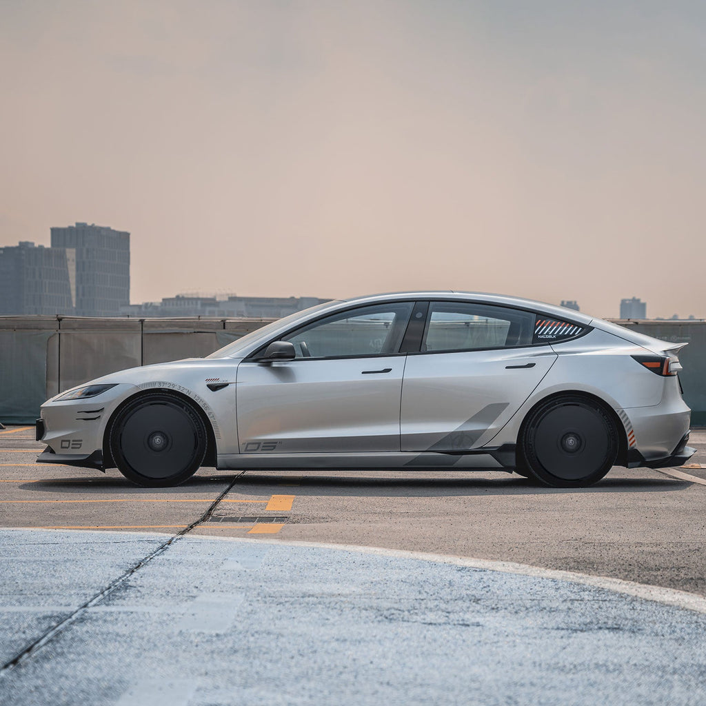 2024-2026 Tesla Model 3 (Highland) HALODISC 2 Ready-to-Paint (RTP) Customizable Wheel Covers (Set of 4) | HALOBLK
