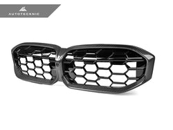 2023-2026 BMW 3-Series (G20/G21) Honeycomb Dry Carbon Fiber Front Grille | AutoTecknic