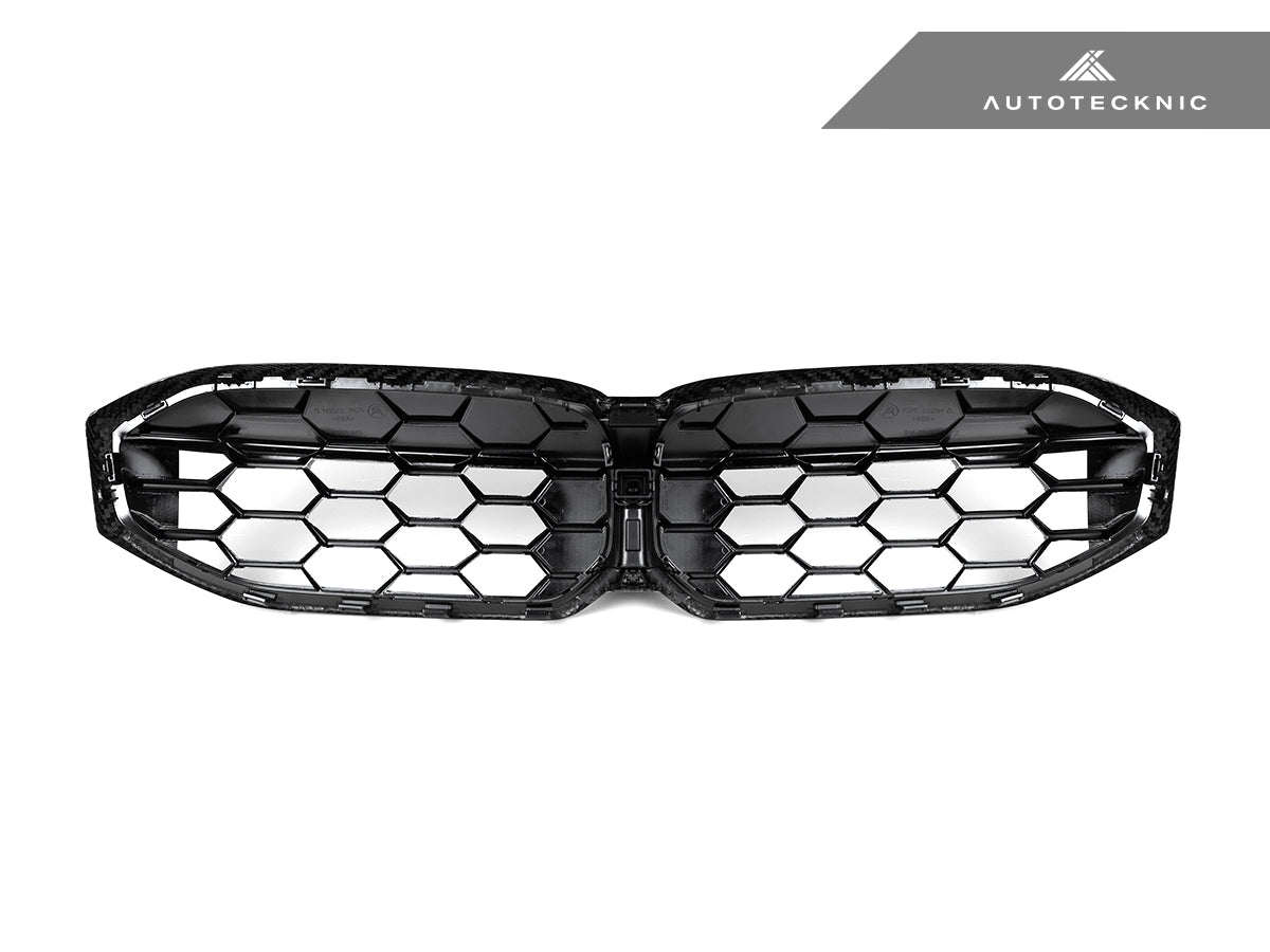 2023-2026 BMW 3-Series (G20/G21) Honeycomb Dry Carbon Fiber Front Grille | AutoTecknic