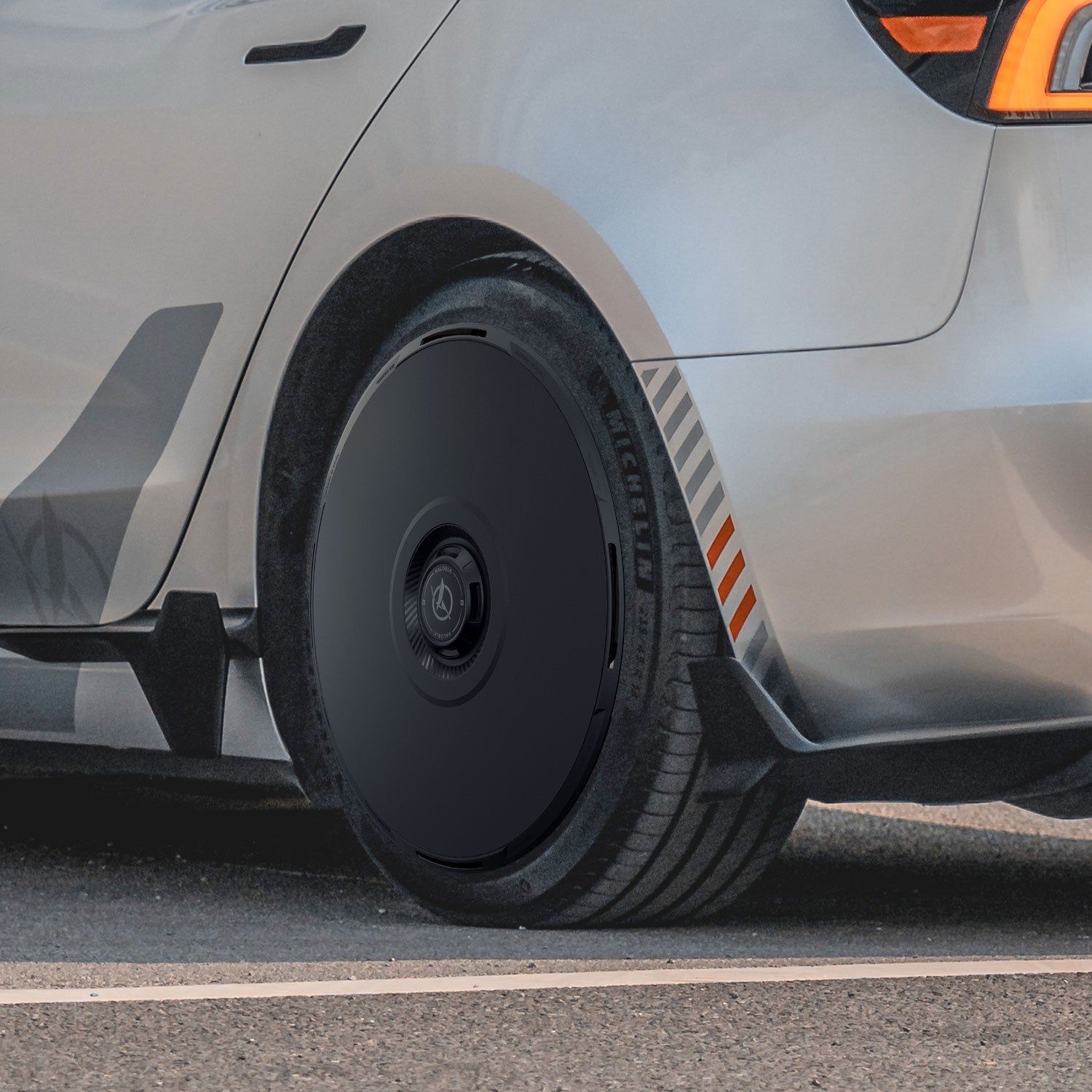 2024-2026 Tesla Model 3 (Highland) HALODISC 2 Ready-to-Paint (RTP) Customizable Wheel Covers (Set of 4) | HALOBLK