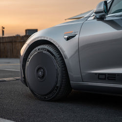 2017-2023 Tesla Model 3 (1st-Gen) HALODISC 2 Ready-to-Paint (RTP) Customizable Wheel Covers (Set of 4) | HALOBLK