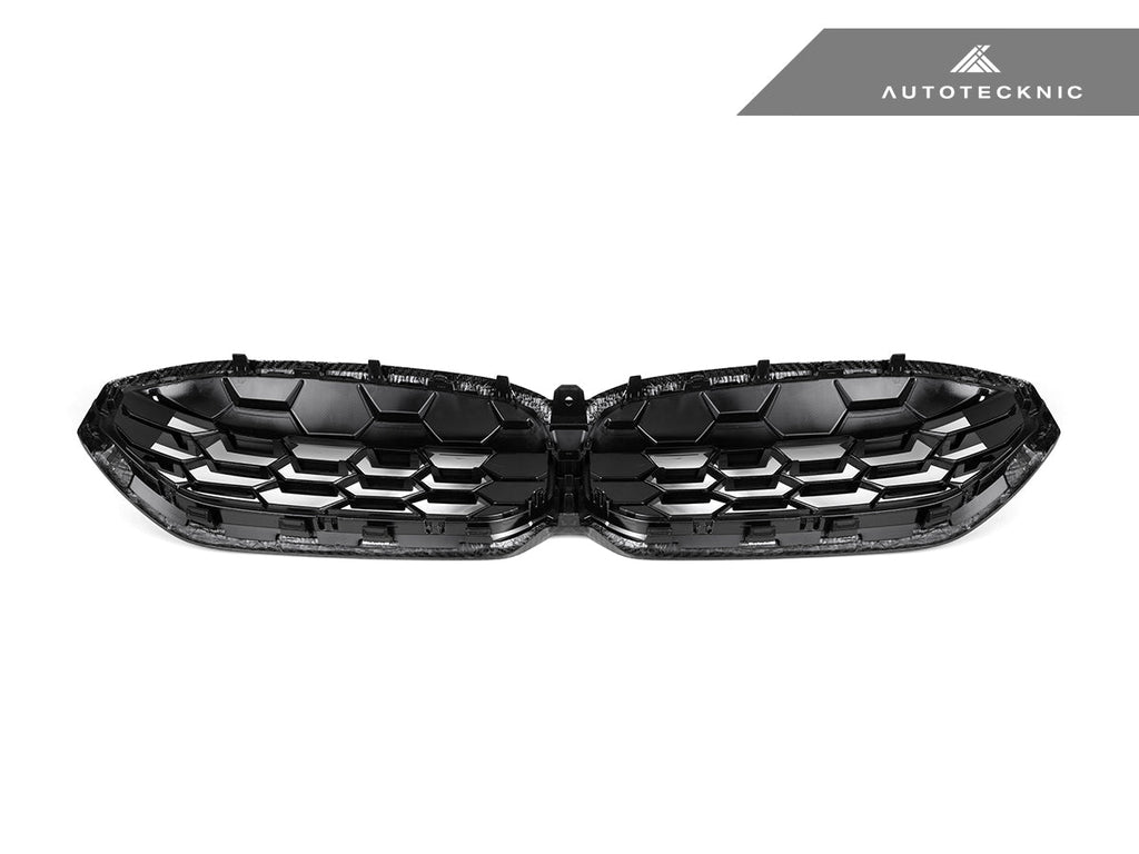 2023-2026 BMW 3-Series (G20/G21) Honeycomb Dry Carbon Fiber Front Grille | AutoTecknic