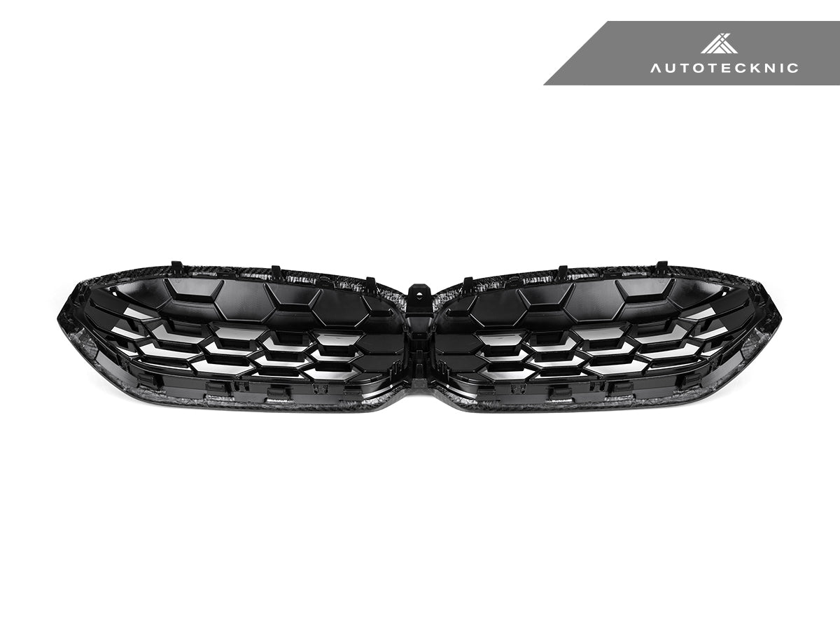 2023-2026 BMW 3-Series (G20/G21) Honeycomb Dry Carbon Fiber Front Grille | AutoTecknic