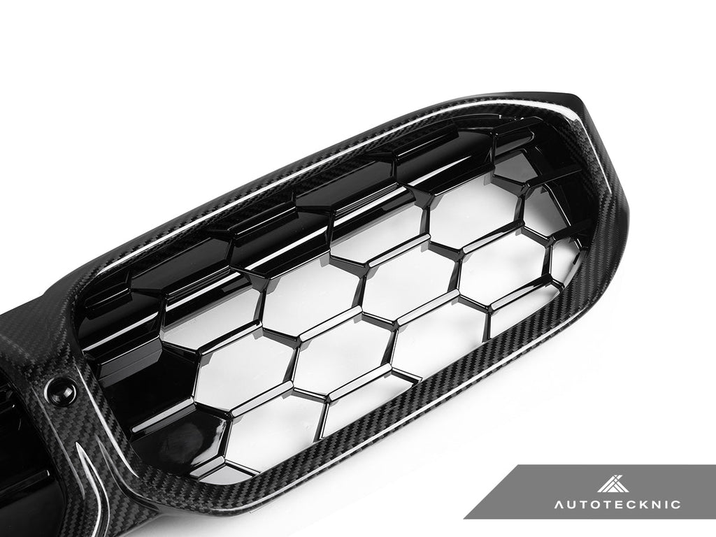 2023-2026 BMW 3-Series (G20/G21) Honeycomb Dry Carbon Fiber Front Grille | AutoTecknic