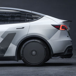 2020-2025 Tesla Model Y (1st-Gen) HALODISC 2 Aerodynamic Style Ready-to-Paint Wheel Covers (Set of 4) | HALOBLK