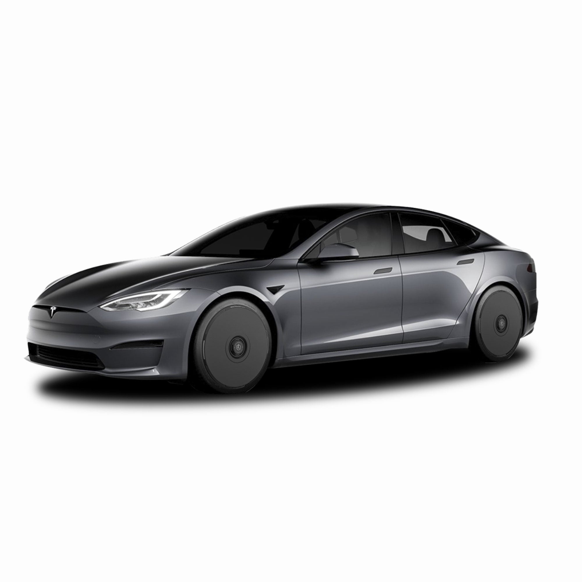 2012-2026 Tesla Model S HALODISC 2 Ready-to-Paint (RTP) Customizable Wheel Covers (Set of 4) | HALOBLK
