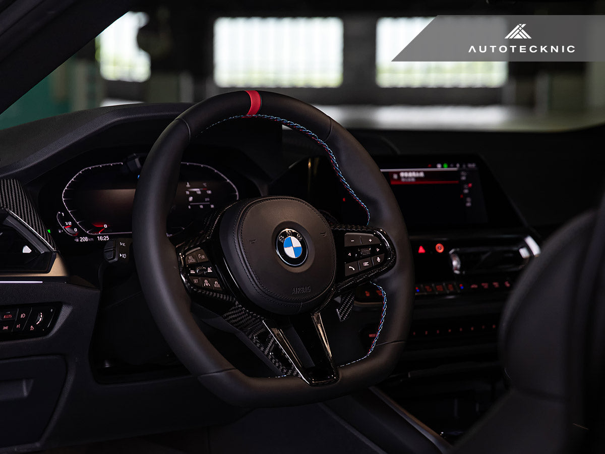2025+ BMW 3-Series (G20/G21) LCI 3K Twill Weave Carbon Fiber Steering Wheel Trim | AutoTecknic Secondary image