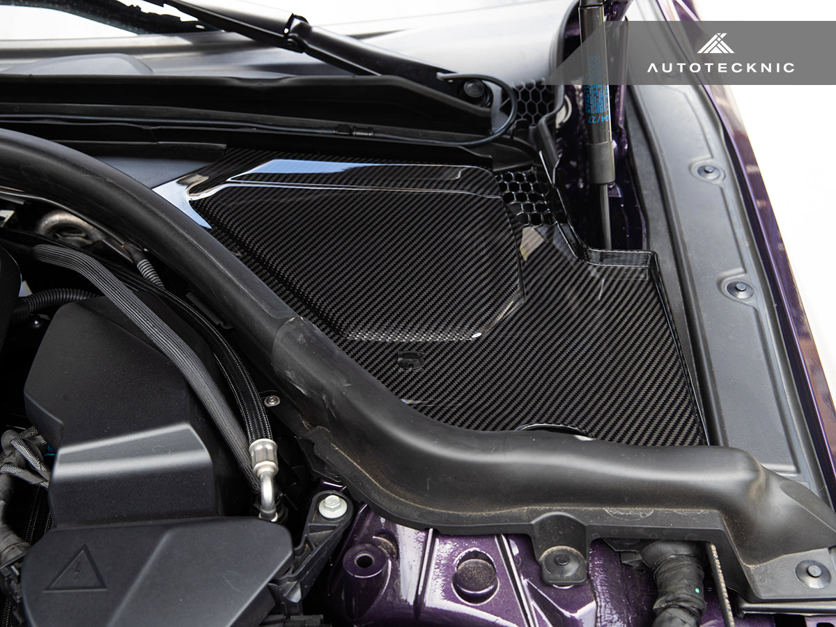 2019-2026 BMW 2 & 3 Series (G42/G20) Motorsport Style Dry Carbon Fiber Engine Cowl Panel Trim Set | AutoTecknic USA