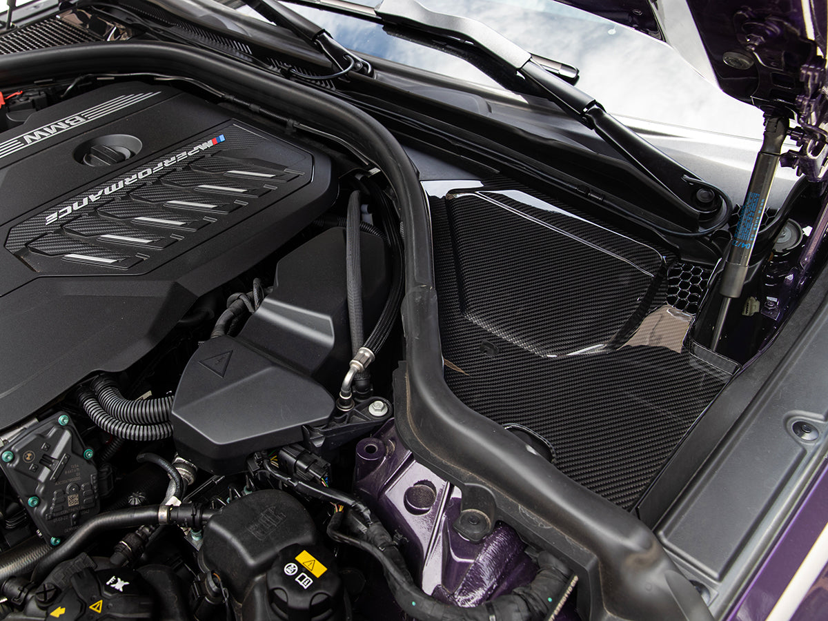 2019-2026 BMW 2 & 3 Series (G42/G20) Motorsport Style Dry Carbon Fiber Engine Cowl Panel Trim Set | AutoTecknic USA