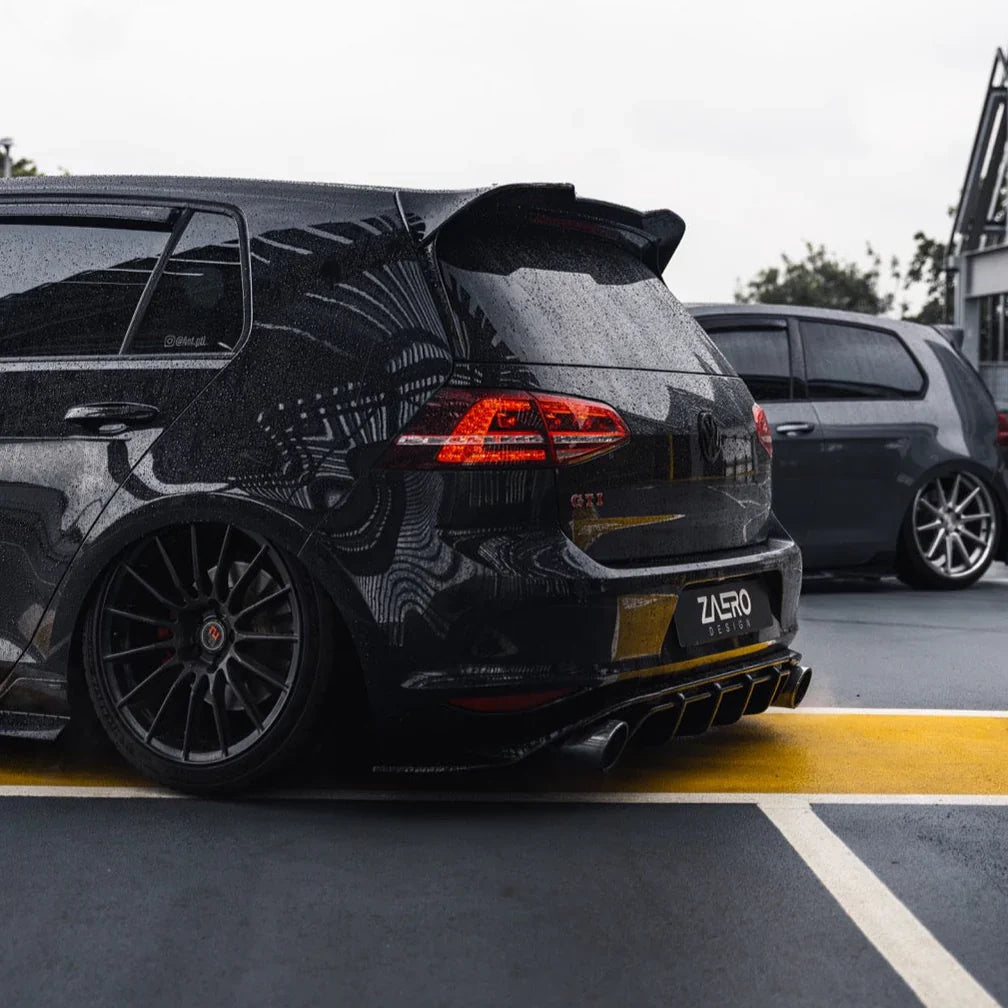 2013-2017 Volkswagen GTI (MK7) EVO-1 Gloss Black Rear Diffuser | Zaero Design USA