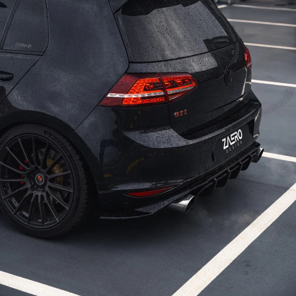 2013-2017 Volkswagen GTI (MK7) EVO-1 Gloss Black Rear Diffuser | Zaero Design USA