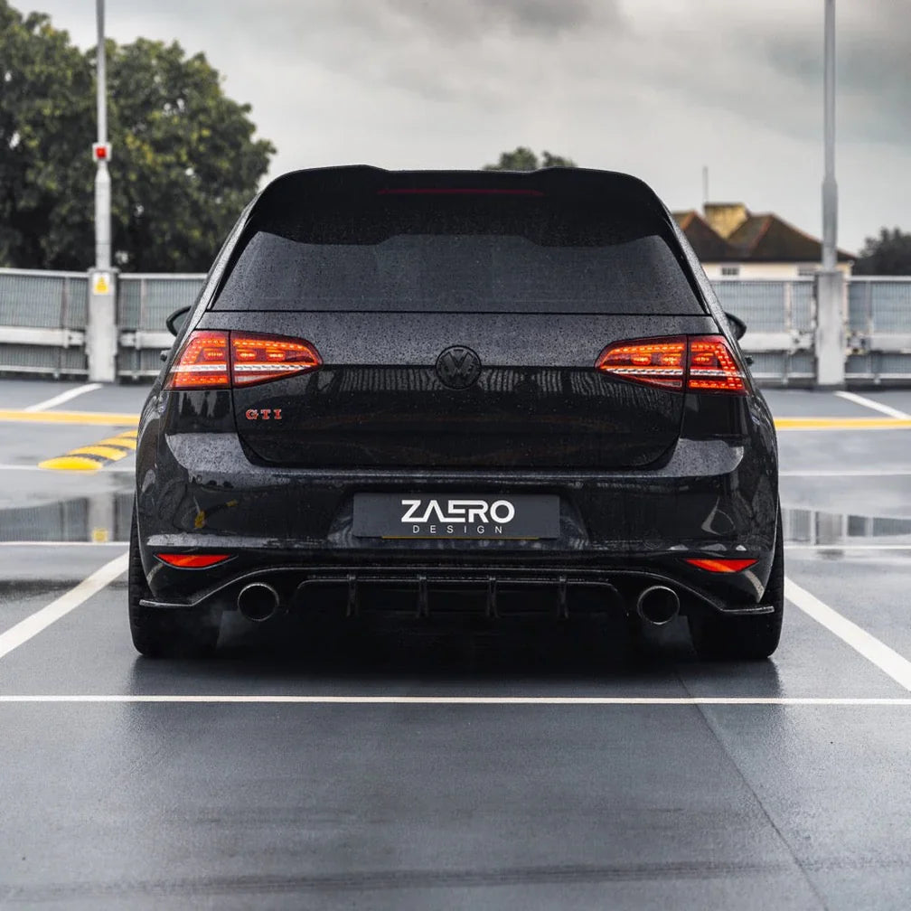 2013-2017 Volkswagen GTI (MK7) EVO-1 Gloss Black Rear Diffuser | Zaero Design USA